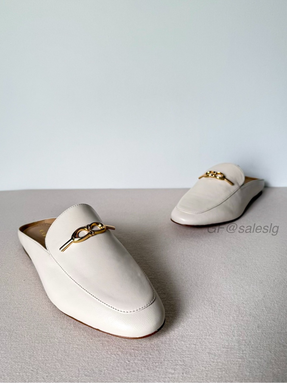 NWT Coach Sienna Leather Mule Loafers White Chalk Slip On Size 10 C5770